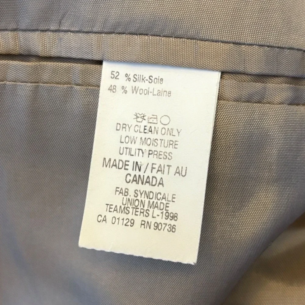Lauren‎ Ralph Lauren | Made in Canada | Mens 40S | Silk Wool Blazer | Glen Plaid